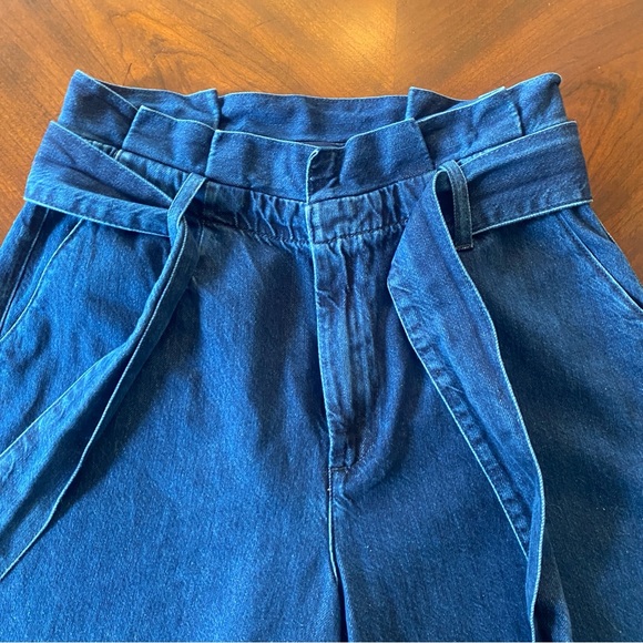Boden Paperbag Jeans 8 Tie Waist Wide Leg High Rise Denim Trouser Pants - Picture 6 of 13